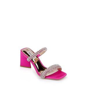 NIB Badgley Mischka Women's Frankie Heeled Sandal, Fuchsia Satin, 8.5